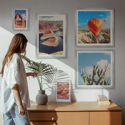 Set of 5 wall art pieces Mountain landscapes and waters