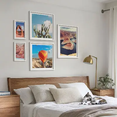 Set of 5 wall art pieces Mountain landscapes and waters