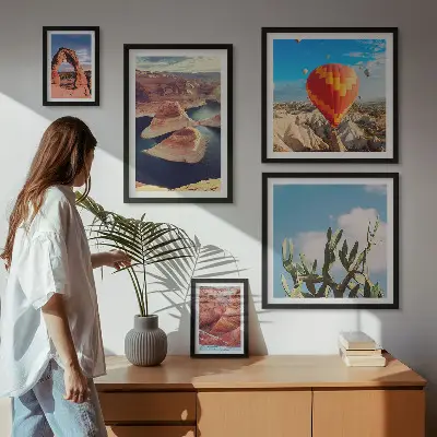 Set of 5 wall art pieces Mountain landscapes and waters