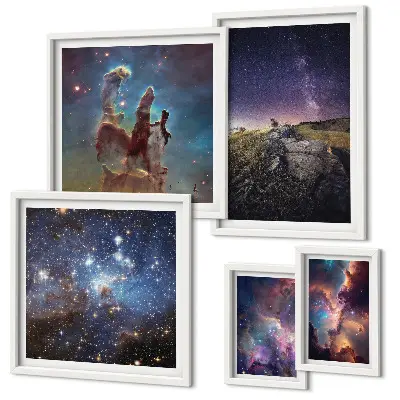 Gallery wall Cosmic landscapes of galaxies