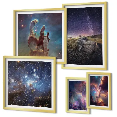 Gallery wall Cosmic landscapes of galaxies