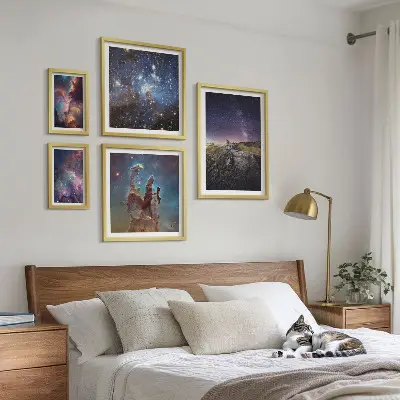 Gallery wall Cosmic landscapes of galaxies