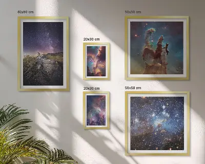 Gallery wall Cosmic landscapes of galaxies