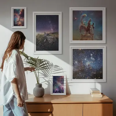 Gallery wall Cosmic landscapes of galaxies