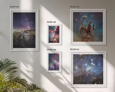 Gallery wall Cosmic landscapes of galaxies