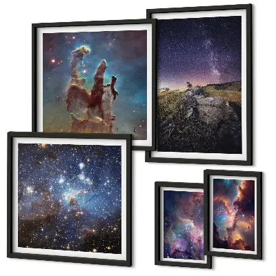 Gallery wall Cosmic landscapes of galaxies