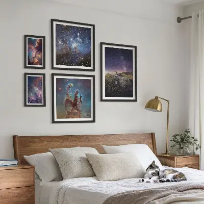 Gallery wall Cosmic landscapes of galaxies