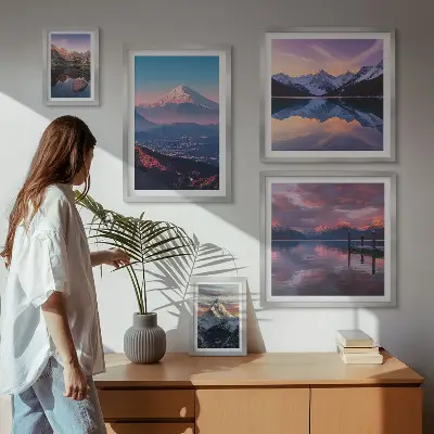 Set of 5 wall art pieces Mountain views, picturesque peaks