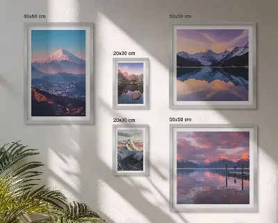 Set of 5 wall art pieces Mountain views, picturesque peaks