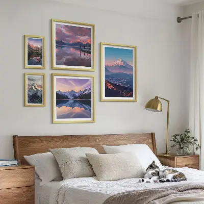 Set of 5 wall art pieces Mountain views, picturesque peaks