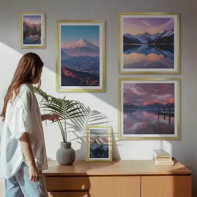 Set of 5 wall art pieces Mountain views, picturesque peaks