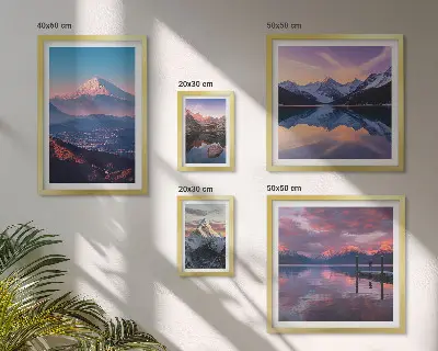 Set of 5 wall art pieces Mountain views, picturesque peaks