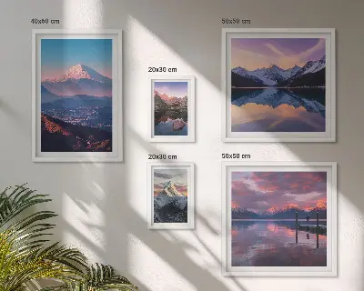 Set of 5 wall art pieces Mountain views, picturesque peaks