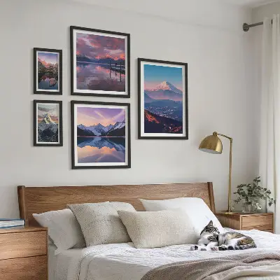 Set of 5 wall art pieces Mountain views, picturesque peaks