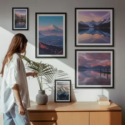 Set of 5 wall art pieces Mountain views, picturesque peaks