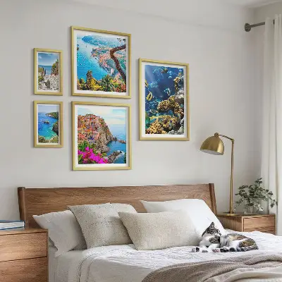 Gallery wall Seaside landscapes, fish, beaches