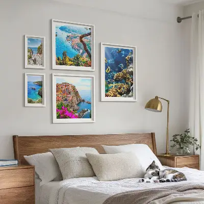 Gallery wall Seaside landscapes, fish, beaches