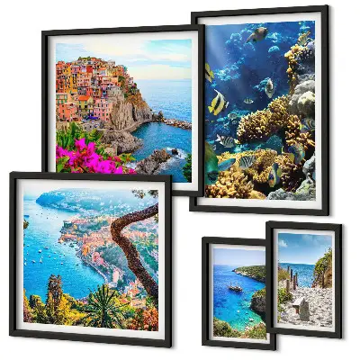 Gallery wall Seaside landscapes, fish, beaches