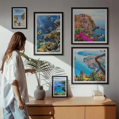 Gallery wall Seaside landscapes, fish, beaches