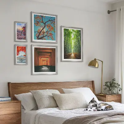Framed photo set Landscapes of Japan bamboo flowers