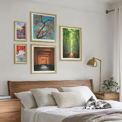 Framed photo set Landscapes of Japan bamboo flowers