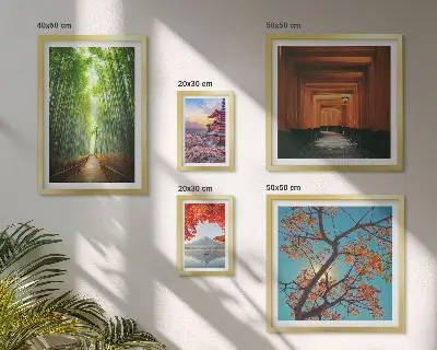 Framed photo set Landscapes of Japan bamboo flowers
