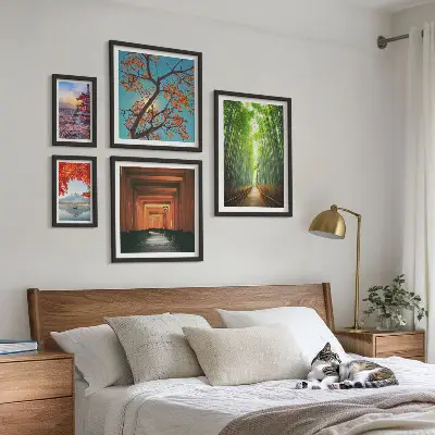 Framed photo set Landscapes of Japan bamboo flowers