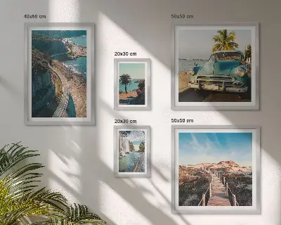 Set of 5 wall art pieces Landscapes travel cars nature