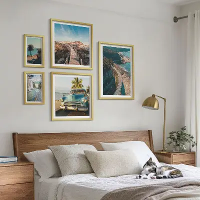 Set of 5 wall art pieces Landscapes travel cars nature