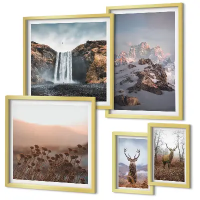 Gallery wall Mountain landscapes wild animals