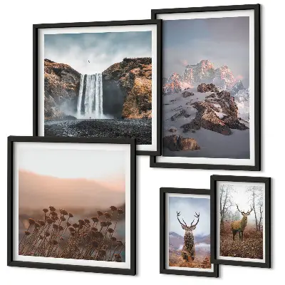 Gallery wall Mountain landscapes wild animals