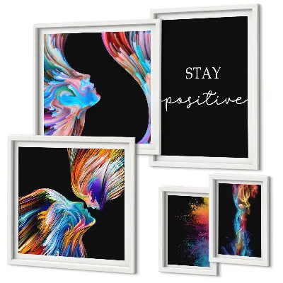 Gallery wall Colorful positive abstractions