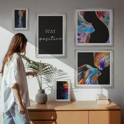 Gallery wall Colorful positive abstractions