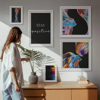 Gallery wall Colorful positive abstractions