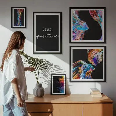 Gallery wall Colorful positive abstractions