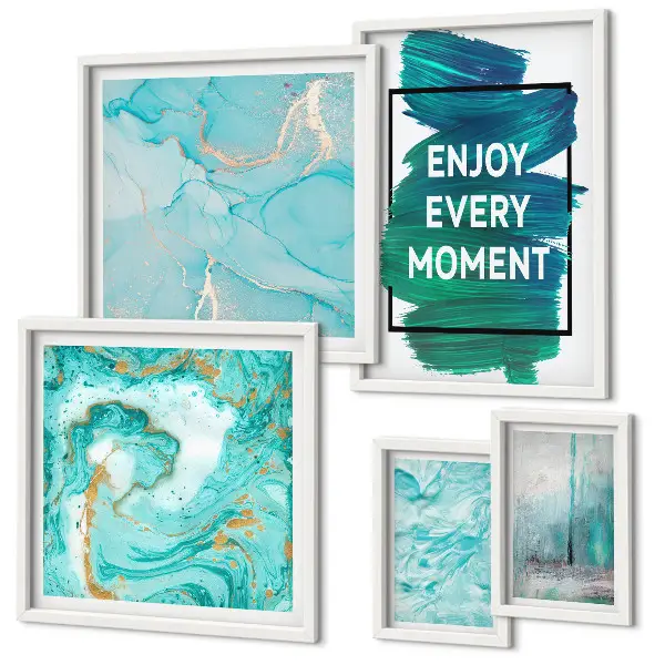 Framed photo set Abstract compositions with inscriptions