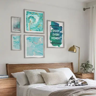 Framed photo set Abstract compositions with inscriptions