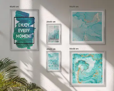 Framed photo set Abstract compositions with inscriptions
