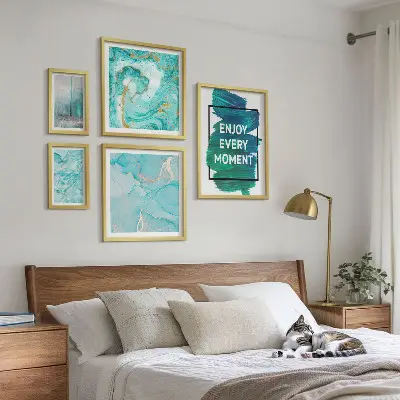 Framed photo set Abstract compositions with inscriptions