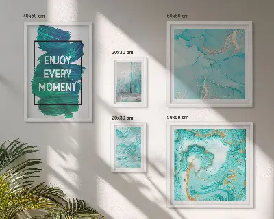 Framed photo set Abstract compositions with inscriptions
