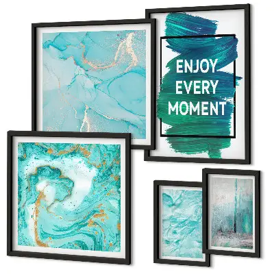 Framed photo set Abstract compositions with inscriptions