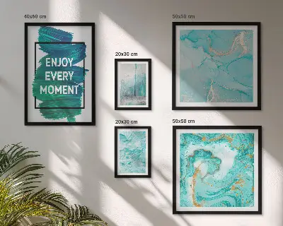 Framed photo set Abstract compositions with inscriptions