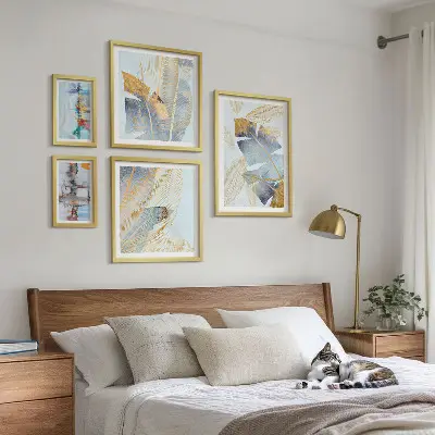 Modern plant motifs wall art set of 5 pieces