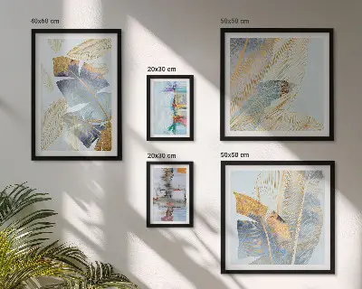 Set of 5 wall art pieces Modern plant motifs