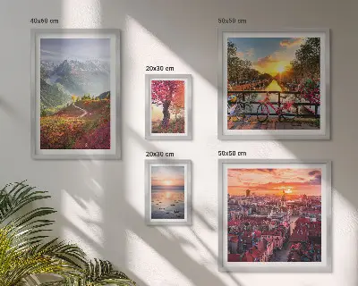 Framed photo set Mountain urban nature views