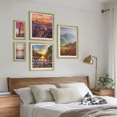 Framed photo set Mountain urban nature views