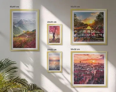 Framed photo set Mountain urban nature views