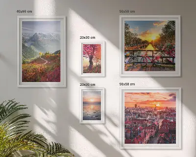 Framed photo set Mountain urban nature views