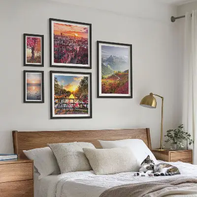 Framed photo set Mountain urban nature views