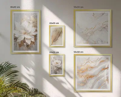 Elegant floral compositions set of 5 wall art pieces